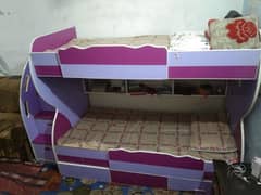 Bunk bed | Kid wooden bunker bed | kids bed | TRIPPLE bed with matress