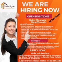 Sales Manager Male/Female