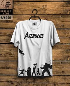 STYLISH AVENGERS Trendy Stylish Theme White And Grey T-Shirt (Unisex)