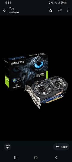 Gigabyte Nvidia Geforce Gtx 750Ti 2GB DDR5 Memory 128Bit Dual Fan