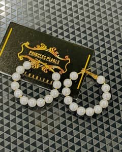 white beads earrings