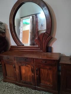 Dressing Table with 3 Drawers, 2 Cabinets & 1 Stool for Sale 0