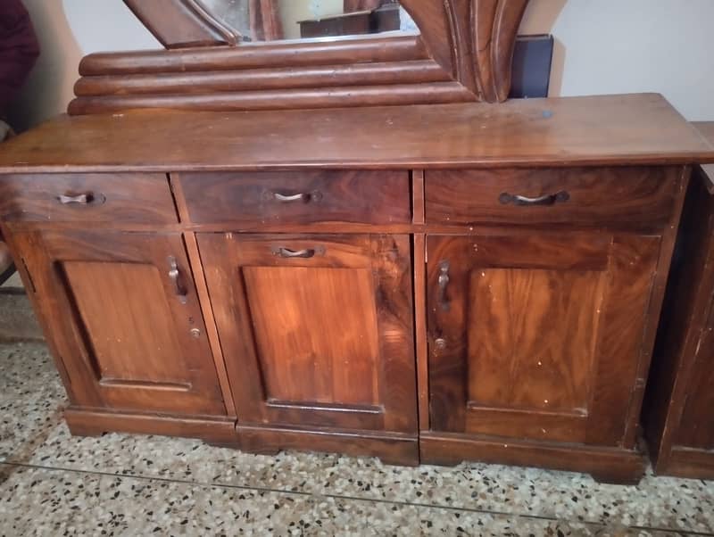 Dressing Table with 3 Drawers, 2 Cabinets & 1 Stool for Sale 3