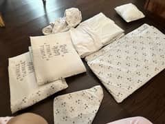 used but new bedding set from zubaidas /graco baby shop1p