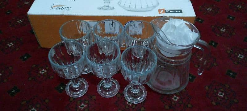 Flash water set 7 pieces 1 Jug and 6 Glass 0