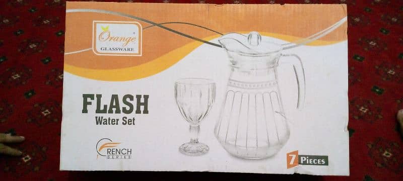 Flash water set 7 pieces 1 Jug and 6 Glass 1