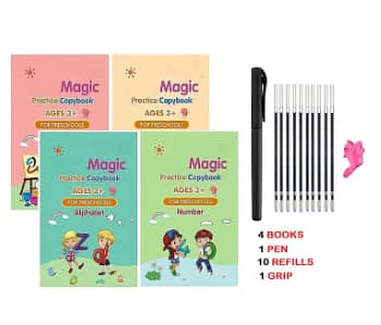 SANK Montessori Reusable Magic Book 4Magic Books + 1Magic Pen + 10Ref 2