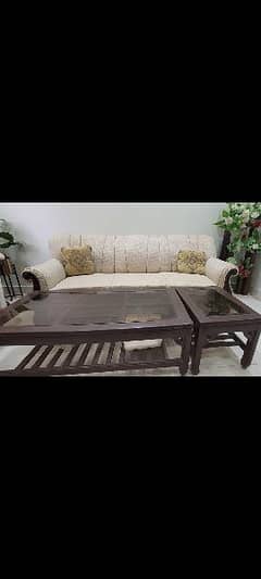 Sofa Set 5 seater with Wooden Table