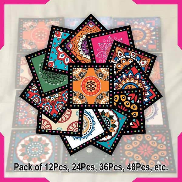 colorful mandala self adhesive tile stickers 12 pcs 0