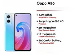 Oppo A96 (16GB Ram 128 Rom} with original Brand New Redmi Airdots 0