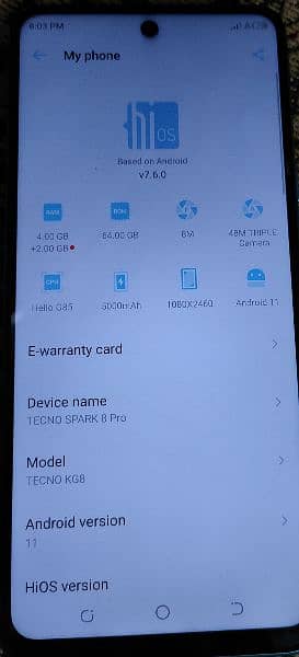 Tecno spark 8 pro sealed water pack box pta approved just used home. 1