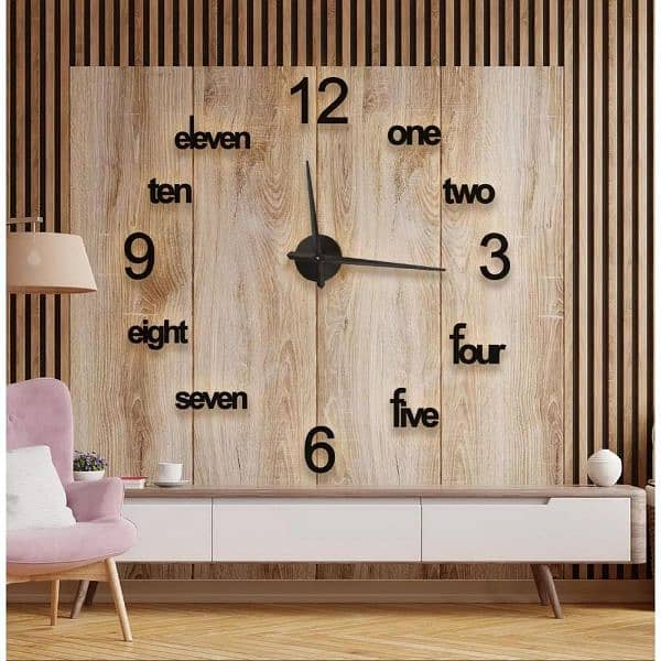 3d DIY wooden big 11 wall clock 1