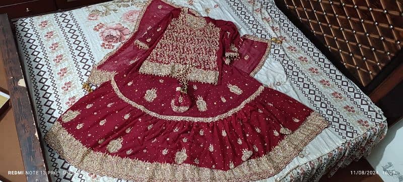 Red blood colour, bridal lehenga for sale 0