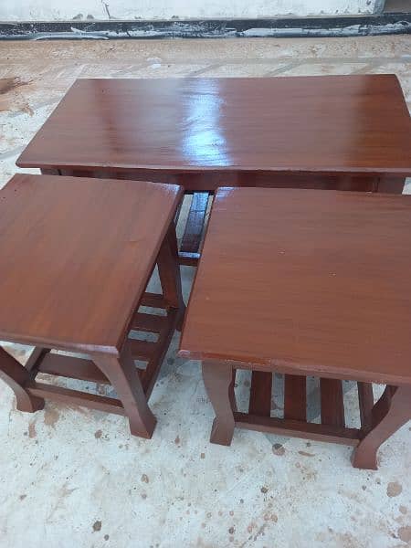 Solid Wooden Centre Table set 3 pcs only call / whatsapp 2