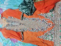 full heavy embroidery party wear dress 10 on 10 condition