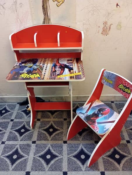 Spiderman themed Cupboard and Study table for kids 1