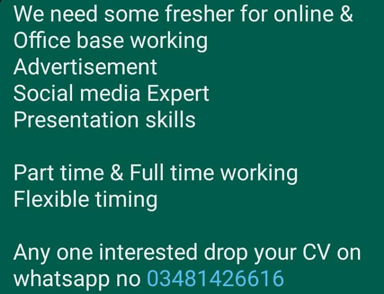 Male and female are required for online and office base work part time 5