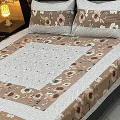 3 pcs cotton patchwork Double bed sheet