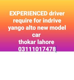 Driver require for yango indrive 0