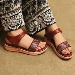 women synthetic leather plain sandals