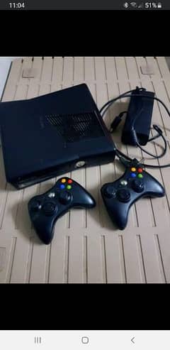 Xbox 360 Gaming Console with 2 wireless controllers and adapter