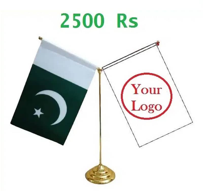 Indoor Pakistan Flag / Army Logo flag , Company Custom Flag & Poles - 11