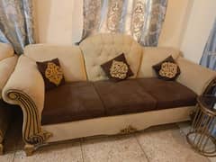 Sofa set velvet golden colour 6 seater 0