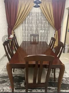 Imported wooden 6 seats dining table