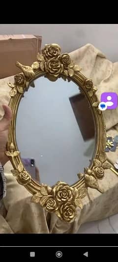 golden aesthetic mirror for wall and table decor