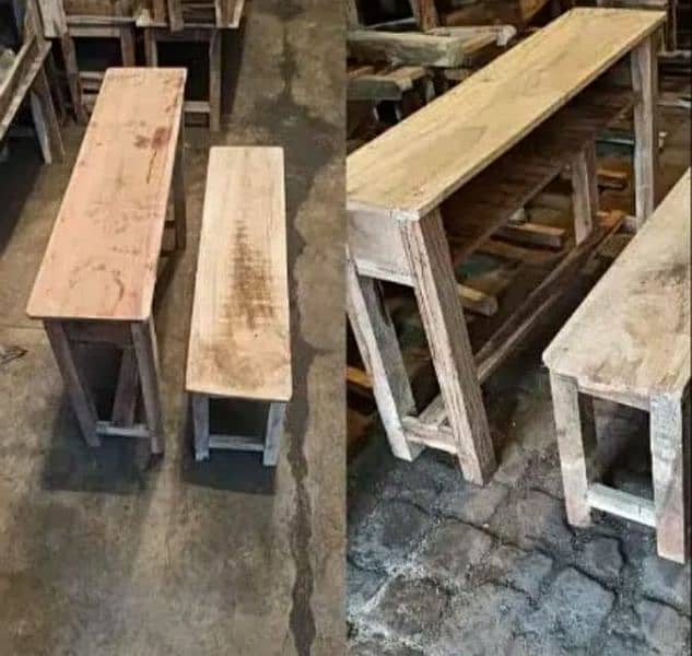 school desk bench wood 0