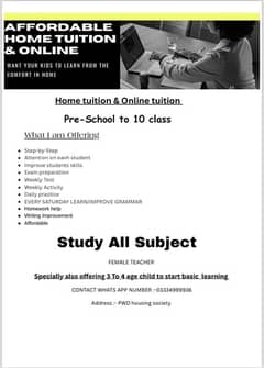 Home tuition & online tuition