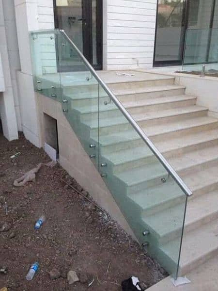 STAIRS RAILING AND TERRACE IN GLASS AND STAINLESS STEEL 11