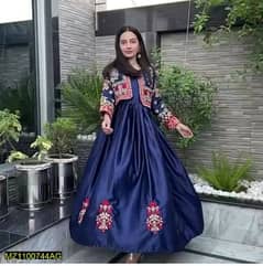 2 PCs women's stitched silk embroidered Maxi