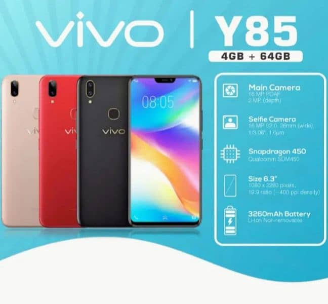 vivo y85 4GB Ram 64GB Rom 1