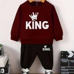 2 pcs kids unisex polyester printed tracksuit.