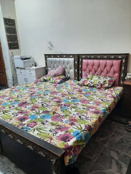 2 wooden Single bed with mattress for sale 3