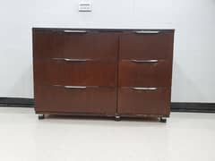 Brown Dressing Table with Glass Top