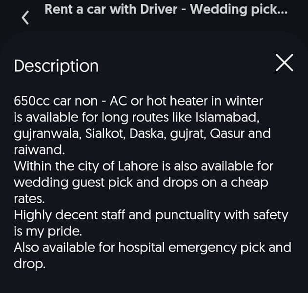 Rent a Car ( Car for Pick and drops) 1