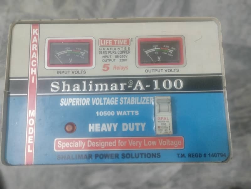 Shalimar- A- 100 Voltage Stabilizer 10000 Watts 0