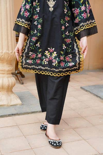 2 pcs Woman's stitched cut Work Embroidered Suit 4