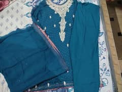 Zinc color embroiderd chiffon 3pc suit