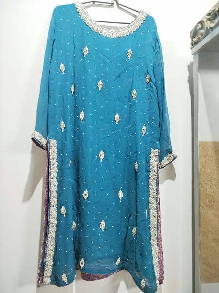 Zinc color embroiderd chiffon 3pc suit 4