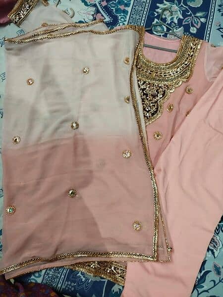 Pink color kinari 3pc suit 2