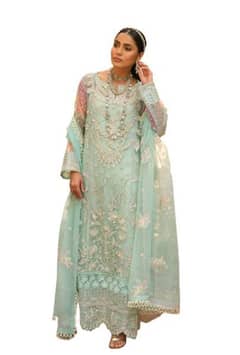 Mukesh Chiffon  Embroidery Dress 3 piece