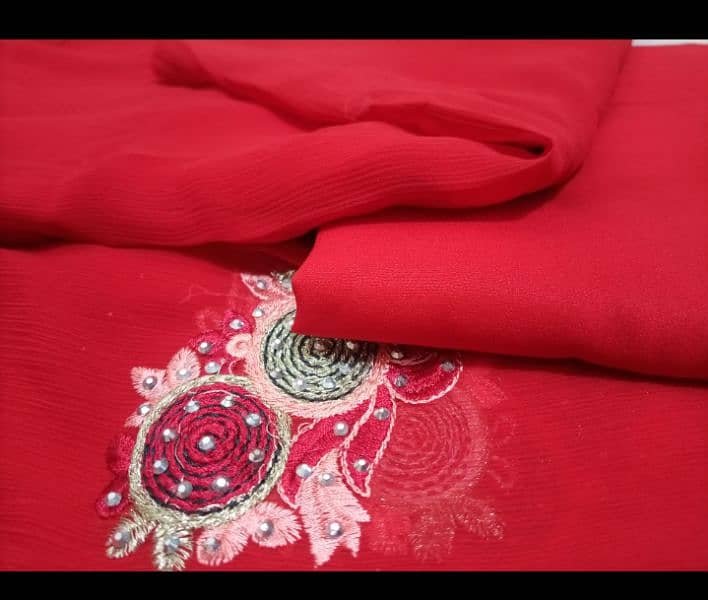 Mukesh Chiffon Khaddar Cotton Embroidery Dress 3 piece 2