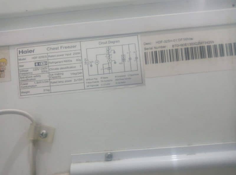 Haier freezer Model HDF-325ES 5