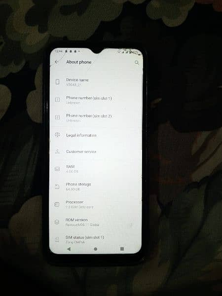 vivo y20 4gb ram  64gb rom 2