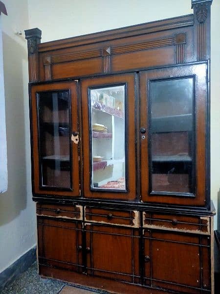 3 door wardrobe or Almari with mirror for sale 0