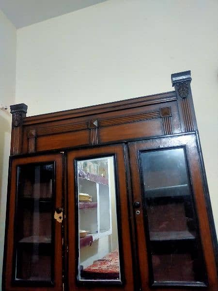 3 door wardrobe or Almari with mirror for sale 1