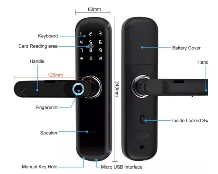 smart handle fingerprint security electric door lock tuya application 1